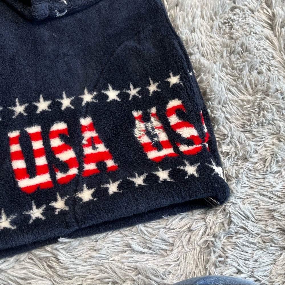 Black Mountain Outdoor Jacket Womens Small Fleece USA American Flag Pockets Blue - Picture 4 of 12